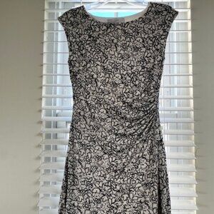 LOFT Black & White Floral Sheath Dress | Size XS | Classic Work